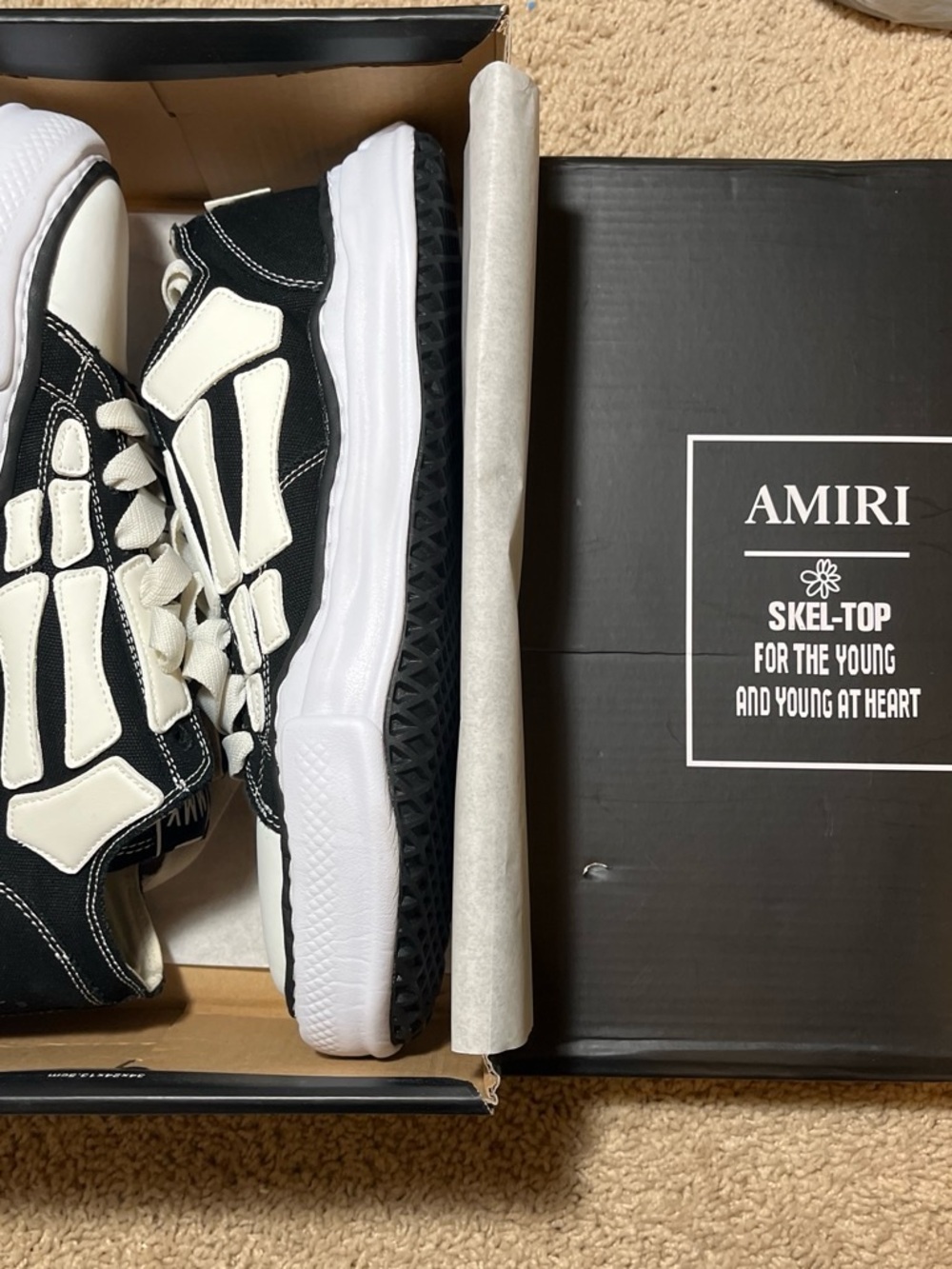 AMIRI Black and White Skel-Top Low-Top Sneakers